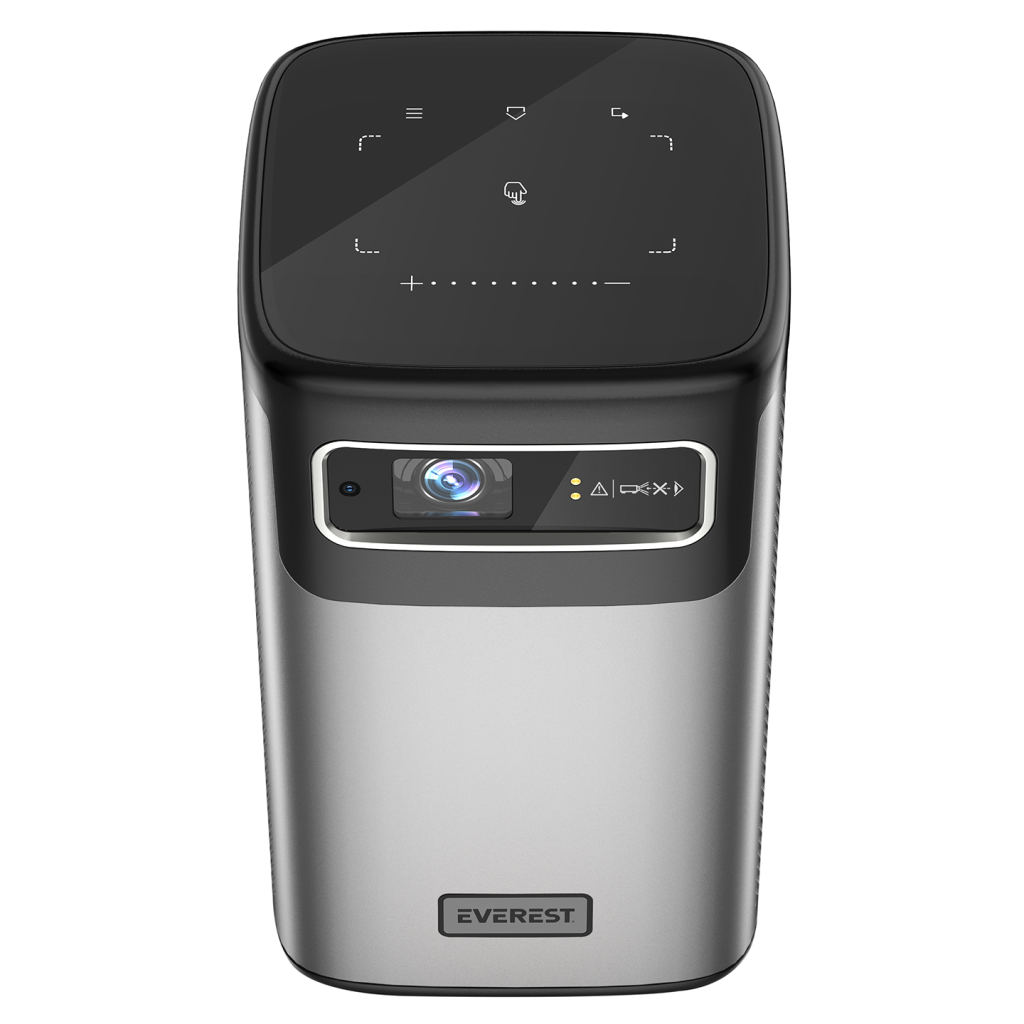 EVEREST PJ-DLP21, Gri, 5400 Lümen, 4K Destekli, 1xType-C, 1xHDMI, 1xUSB, WiFi, Bluetooth, 30.000 Saat Led Ömrü, 2x5W Speaker, 8000mAh Batarya, Taşınabilir, Android 9.0, 4K Projeksiyon Cihazı