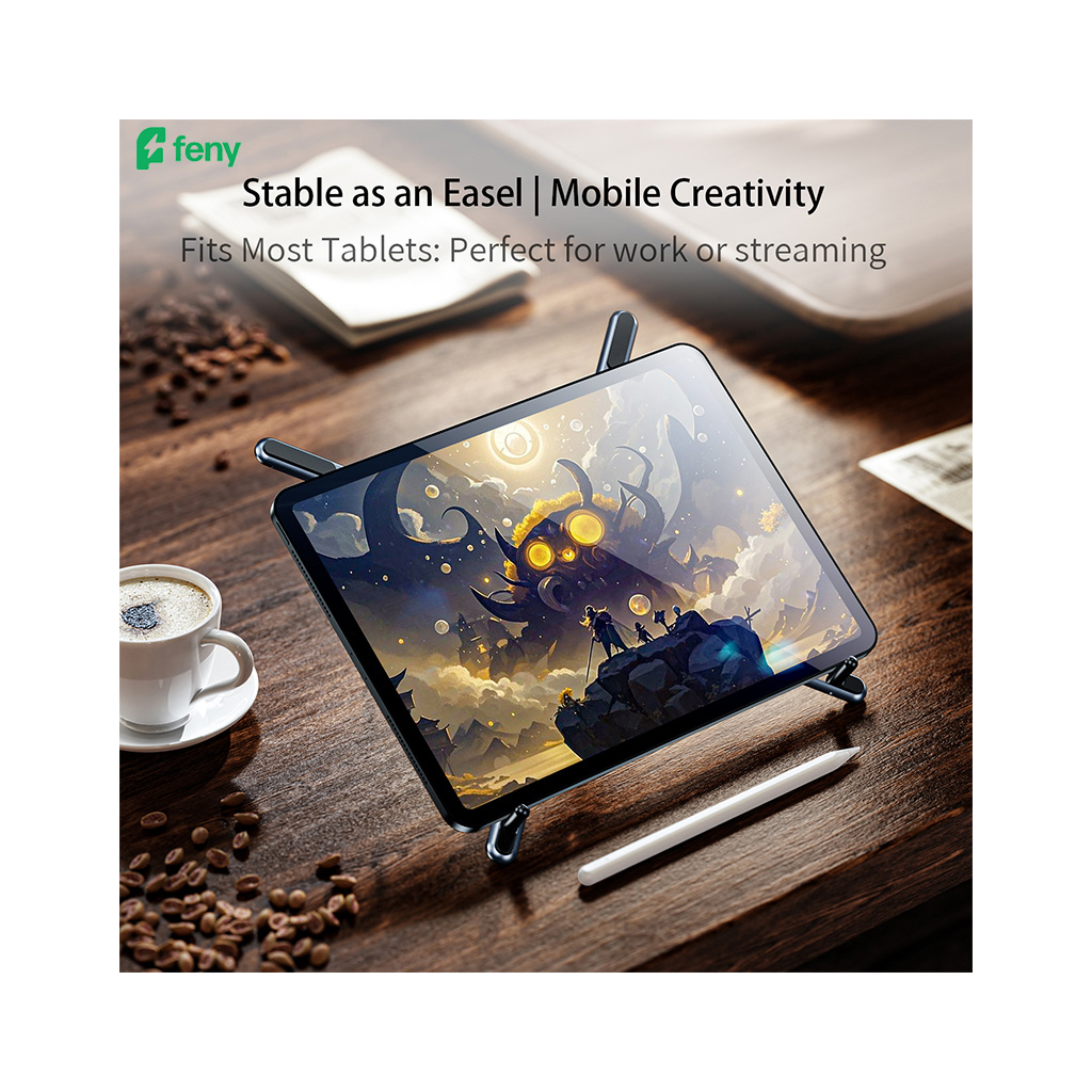 FENY FN-MS10, Magsafe, Dönebilen, Ayarlanabilir, Taşınabilir, Katlanır, Telefon-Tablet-Notebook Uyumlu, 8 Kademeli Ayarlanabilir Yükseklik, Alüminyum Stand