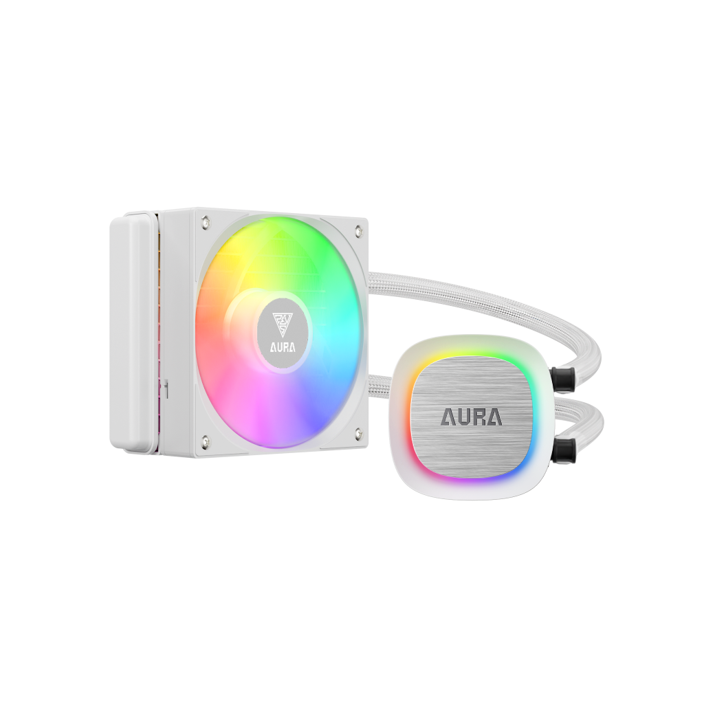 GAMDIAS AURA GL120 V2 WH, White Edition, 120mm,  RGB, 1 Fanlı, CPU Sıvı Soğutma