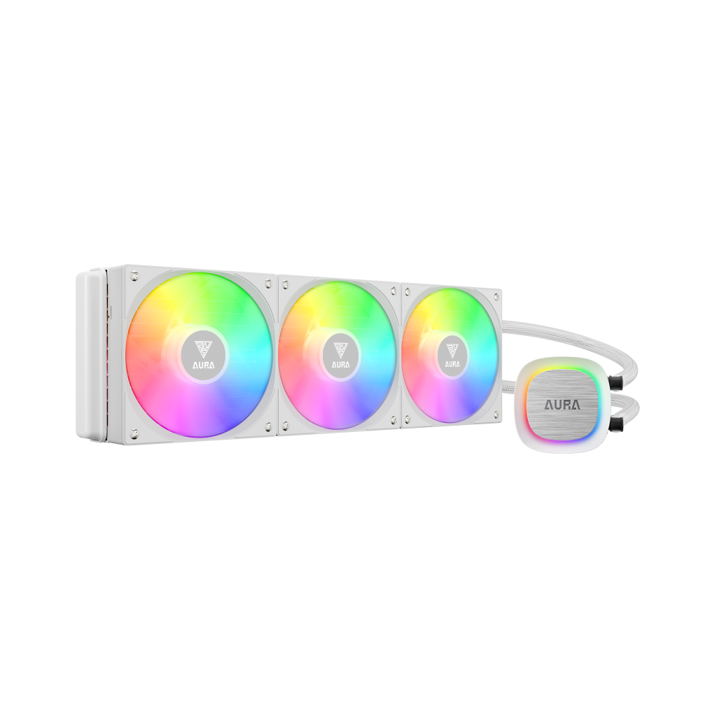 GAMDIAS AURA GL360 V2 WH, White Edition, 360mm,  RGB, 3 Fanlı, CPU Sıvı Soğutma