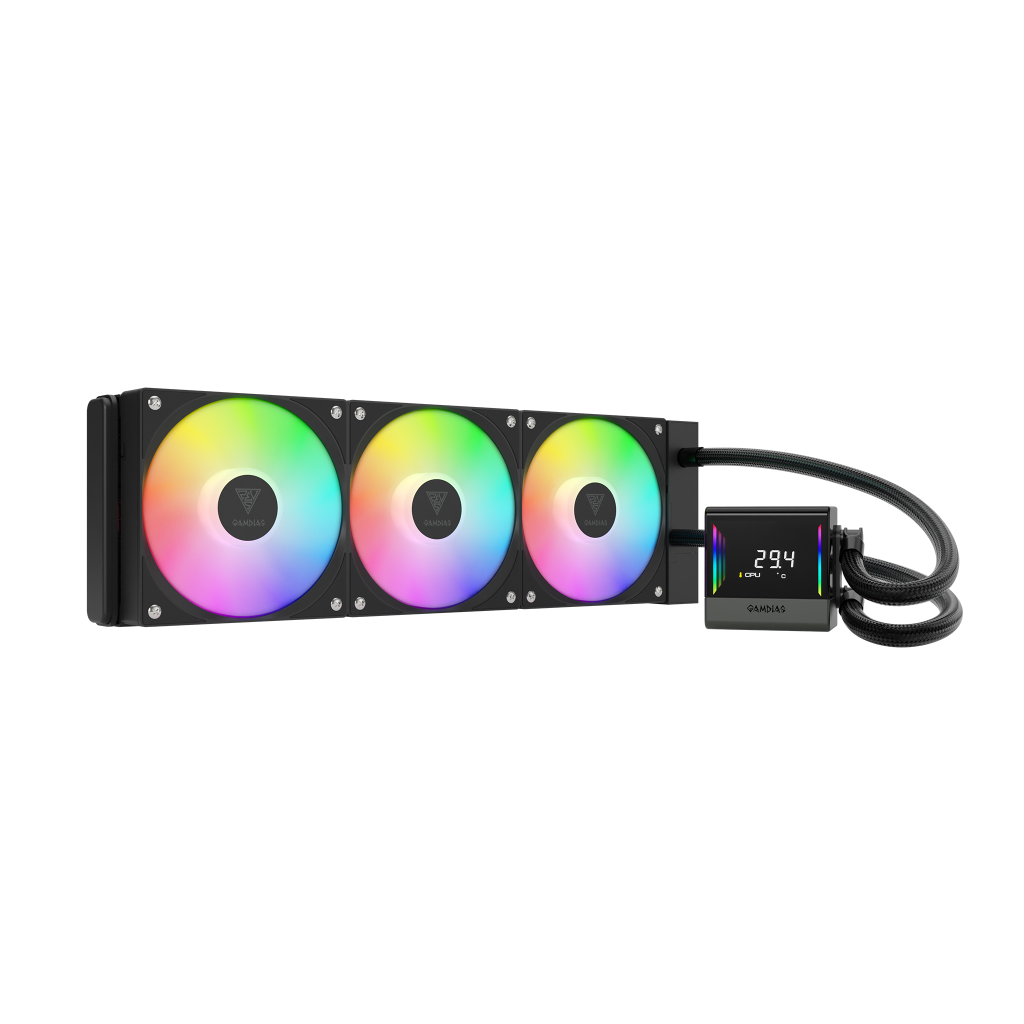 GAMDIAS CHIONE E4-360, 360mm, ARGB, 3 Fanlı, Dijital Ekran, CPU Sıvı Soğutma