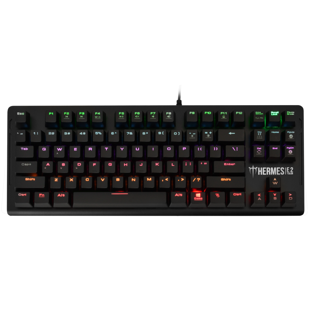 GAMDIAS HERMES-E2, USB Kablolu, İngilizce,  Rainbow Backlight, Blue Mekanik Switch, Gaming Klavye