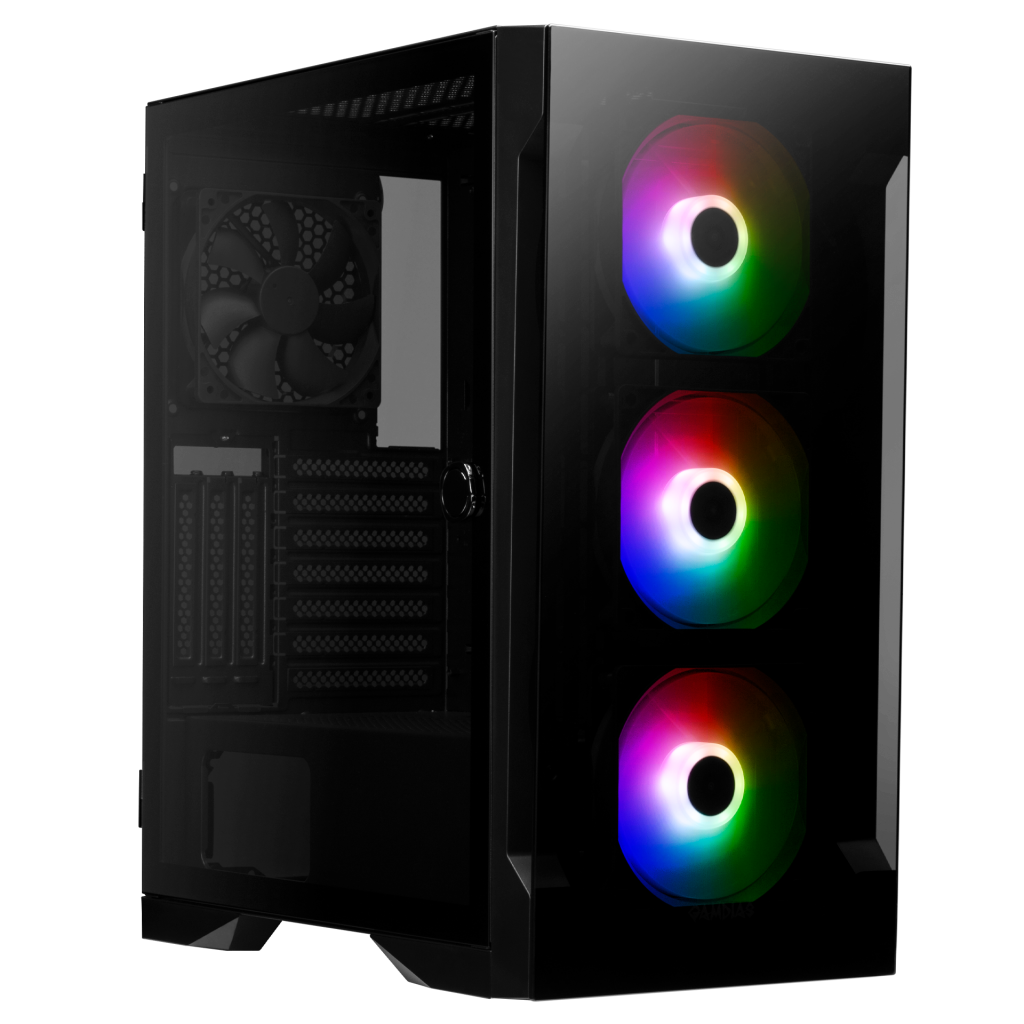 GAMDIAS TALOS E2 Elite, 750W, 80+ Bronze, Tempered Glass, ARGB, ATX GAMING KASA