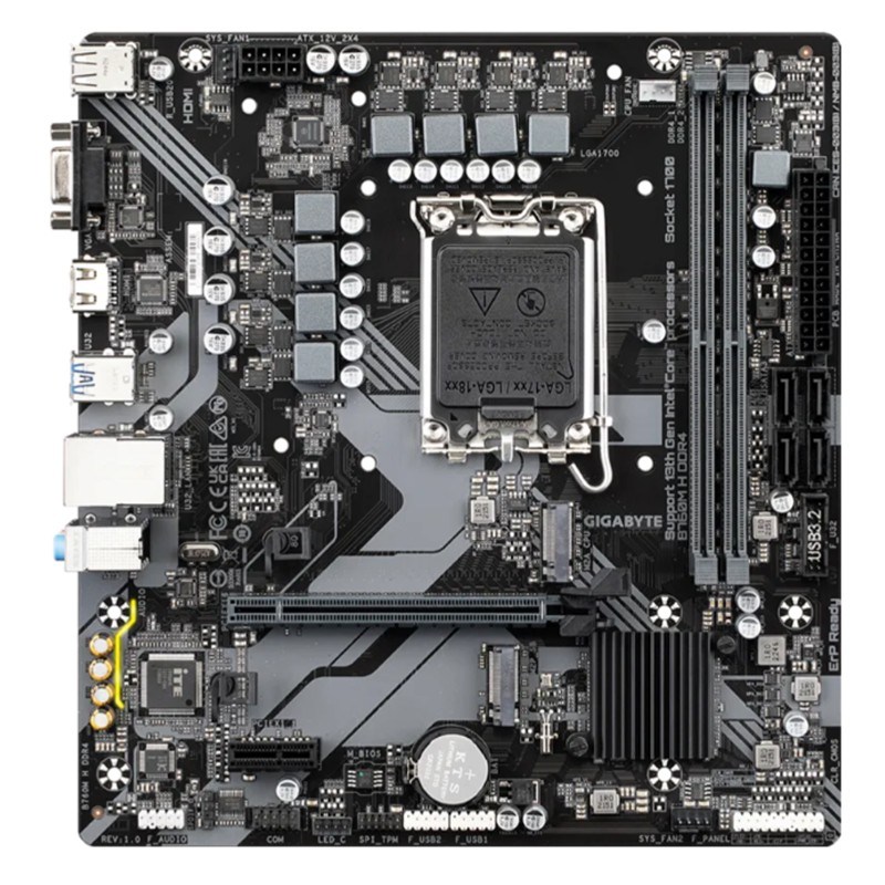 GIGABYTE B760M-H DDR4 3200MHZ 1XVGA 1XHDMI 1XM.2 USB 3.2 MATX 1700P (12. / 13. VE 14. NESİL İŞLEMCİ UYUMLU)