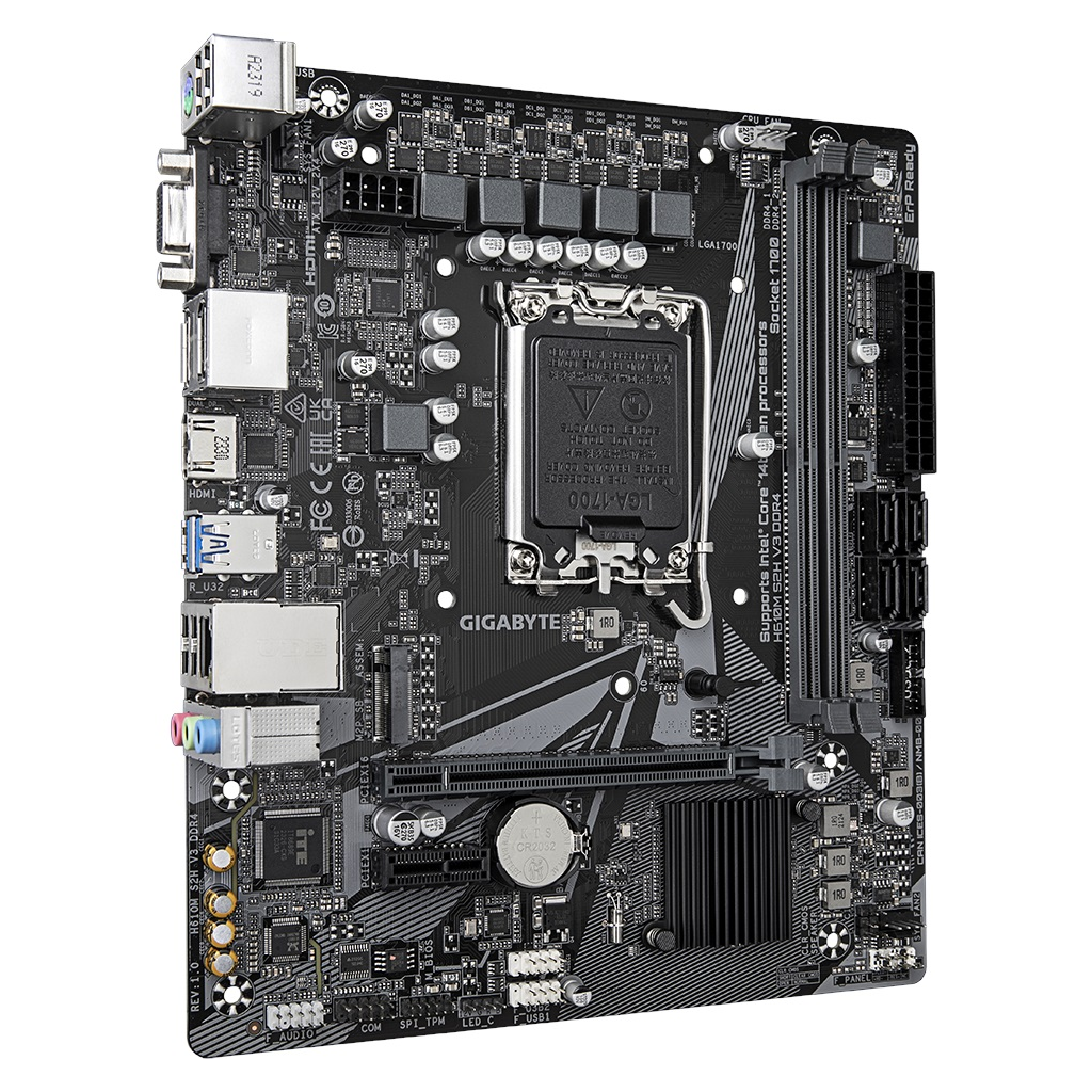GIGABYTE H610M S2H V3, DDR4, rev1.0, 2xDDR4, M.2, D-SUB, HDMI, DP, 12-13.14.Nesil, LGA1700 Soket, Anakart