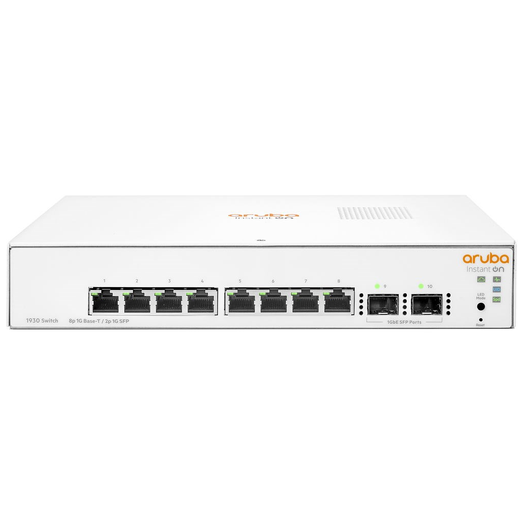 HP Aruba Instant On, JL680A, 1930-8G, 8Port, GigaBit, 2 Port Gigabit SFP, Yönetilebilir, Rack Mount Switch