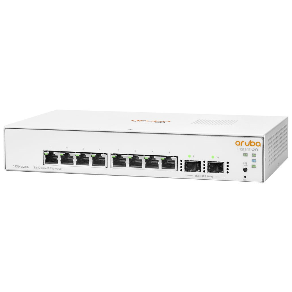 HP Aruba Instant On, JL680A, 1930-8G, 8Port, GigaBit, 2 Port Gigabit SFP, Yönetilebilir, Rack Mount Switch