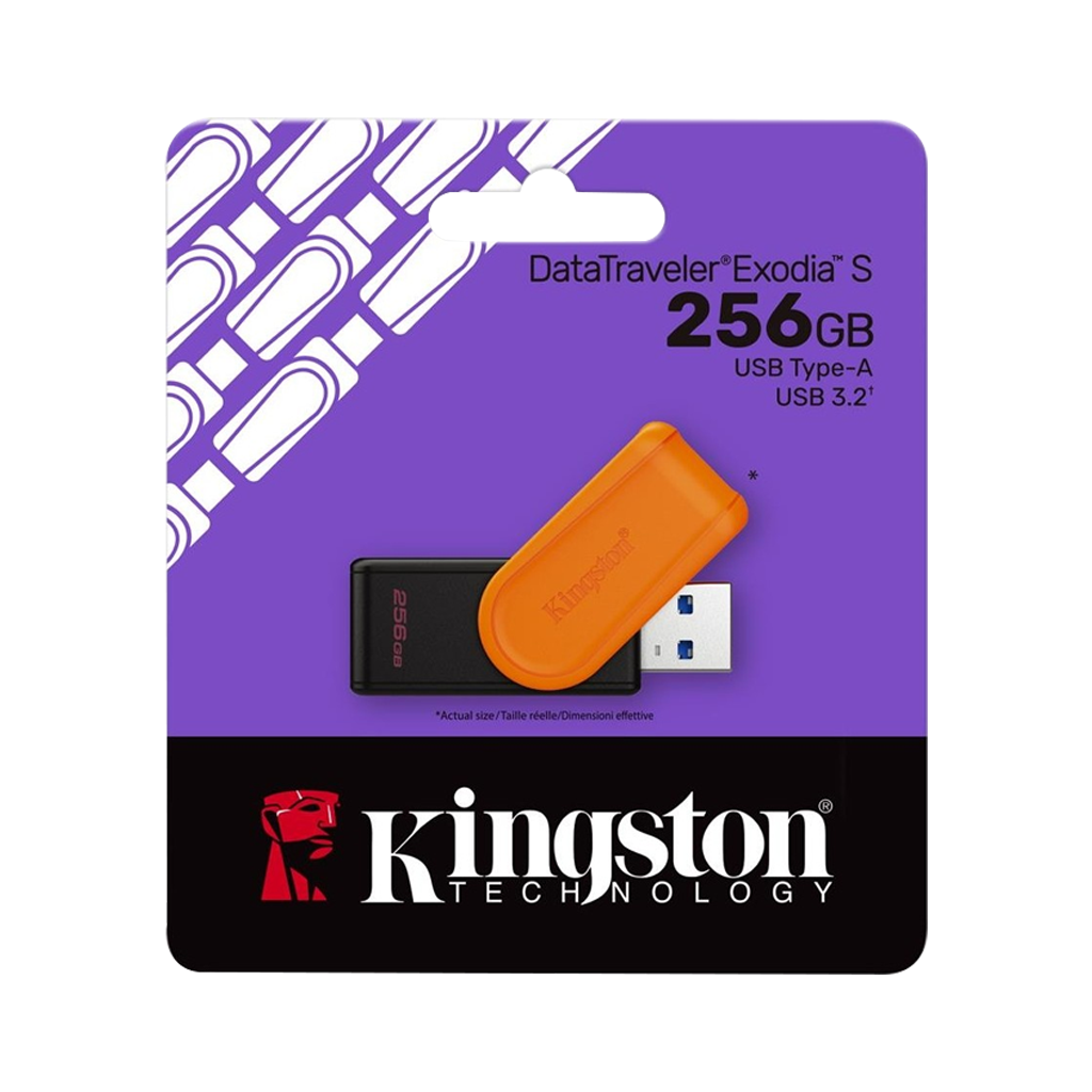 KINGSTON DTXS/256GB USB 3.2 DataTraveler Exodia S Gen 1 Flash Bellek (Siyah-Turuncu)