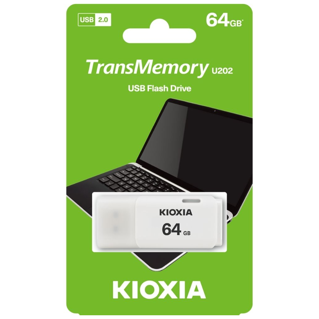 KIOXIA U202W 64GB USB 2.0 TransMemory Flash Disk (Beyaz)