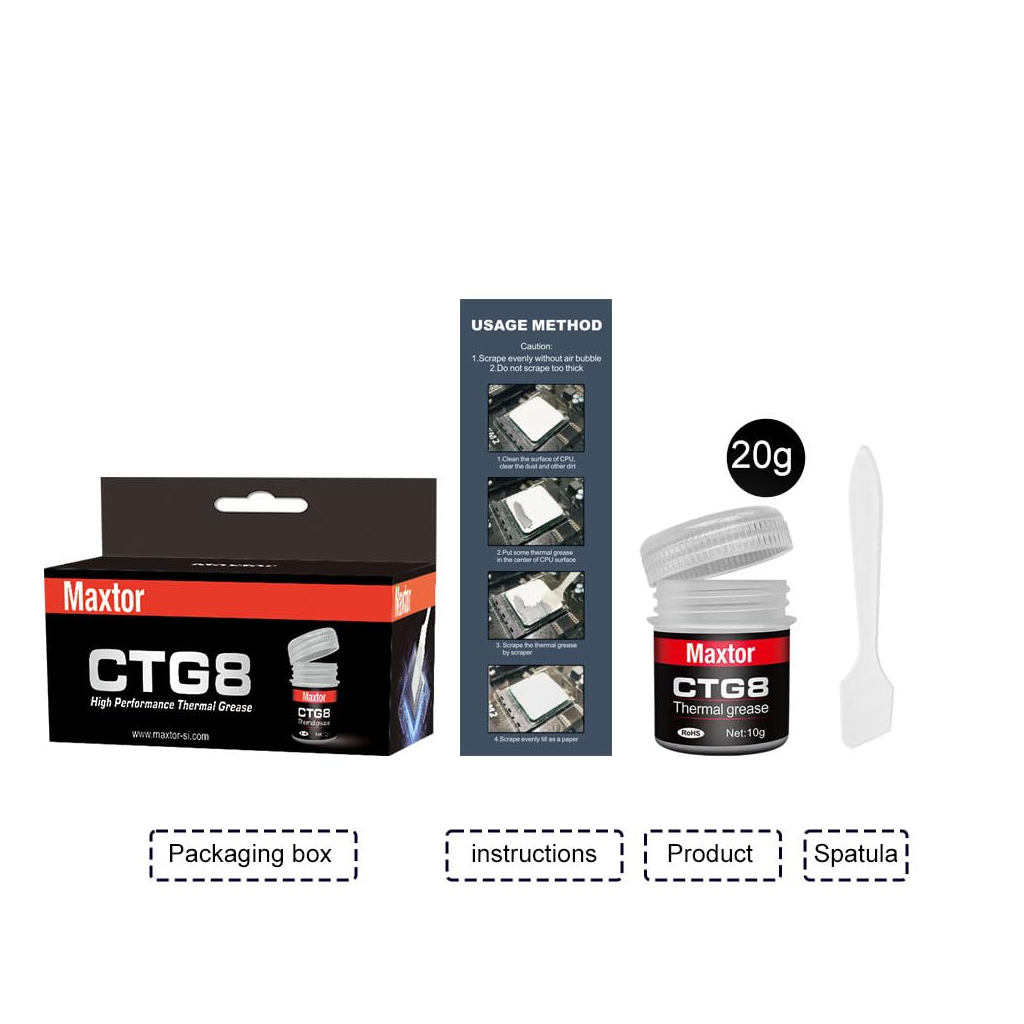 MAXTOR CTG8, 20Gram, Yüksek Performanslı,  Termal Macun, Termal İletkenlik: 12.8W/mK
