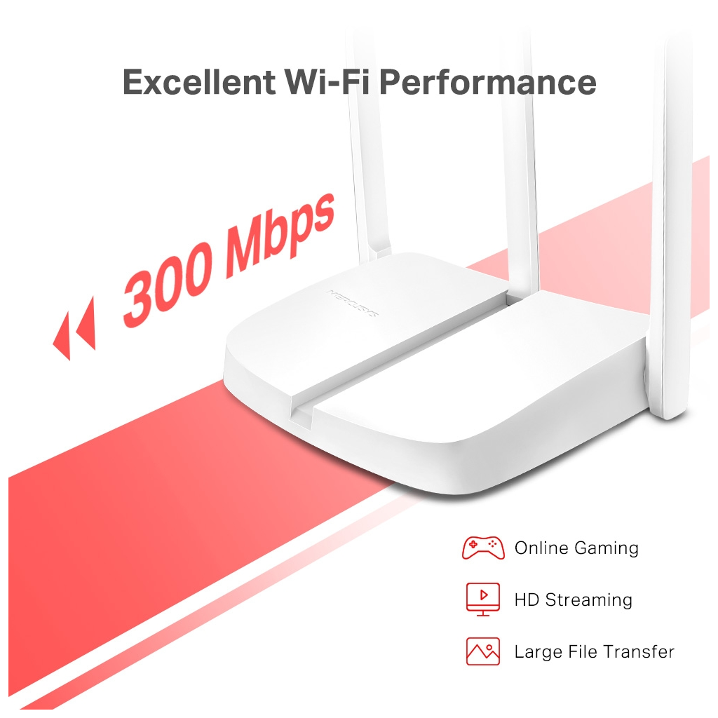 MERCUSYS MW306R 4 Port, 300Mbps, 2,4Ghz WiFi, Masaüstü, Megabit, Multi-Mode, Router