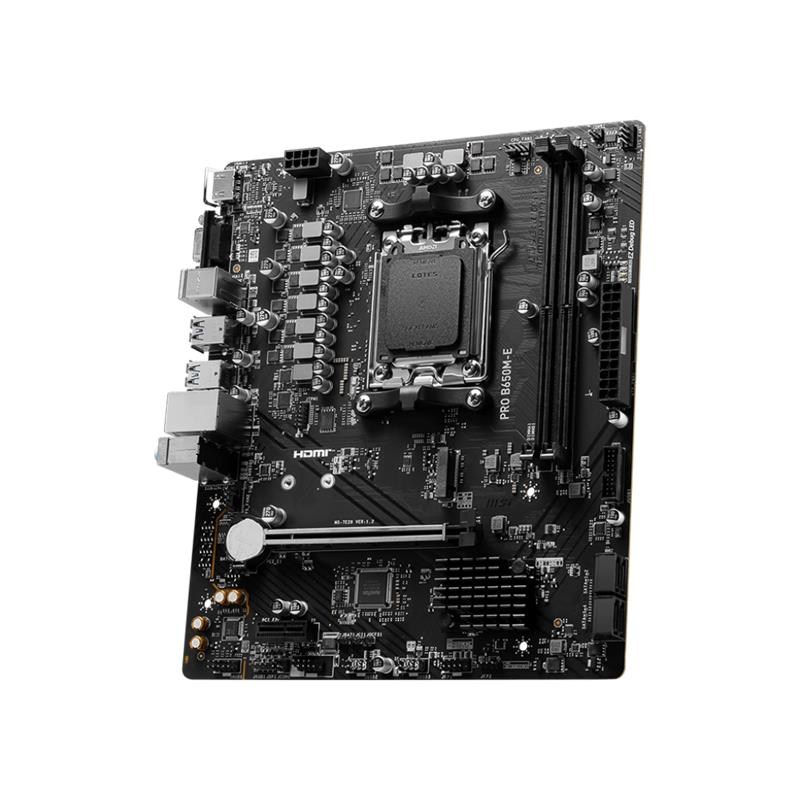 MSI PRO B650M-E DDR5 6800MHZ 1XVGA 1XHDMI 1XM.2 USB 3.2 MATX AM5(AMD AM5 9000/8000/7000 SERİLERİ İLE UYUMLU)