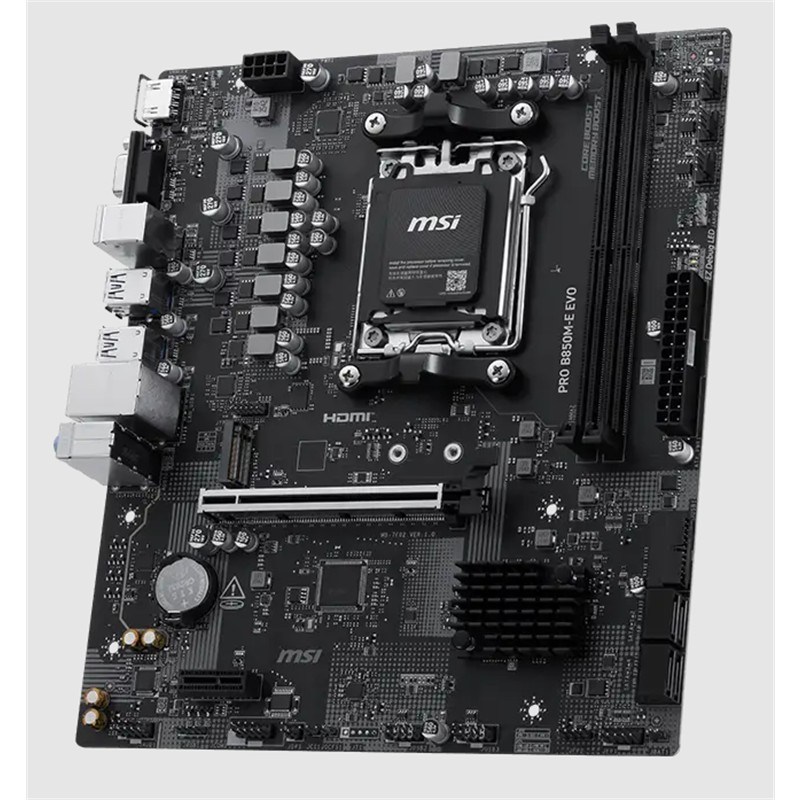 MSI PRO B850M-E EVO DDR5 8200MHZ 1XVGA 1XHDMI 1XM.2 USB MATX AM5 (AMD AM5 9000/8000/7000 SERİLERİ İLE UYUMLU)