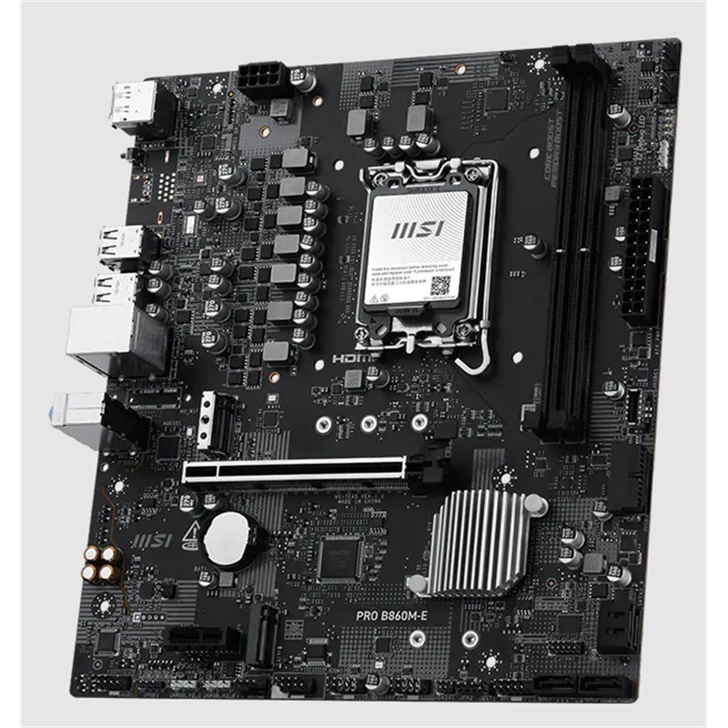 MSI PRO B860M-E DDR5 9066MHZ 1XHDMI 1XDP 2XM.2 USB MATX 1851P(INTEL ULTRA PROCESSORS SERIES 2)