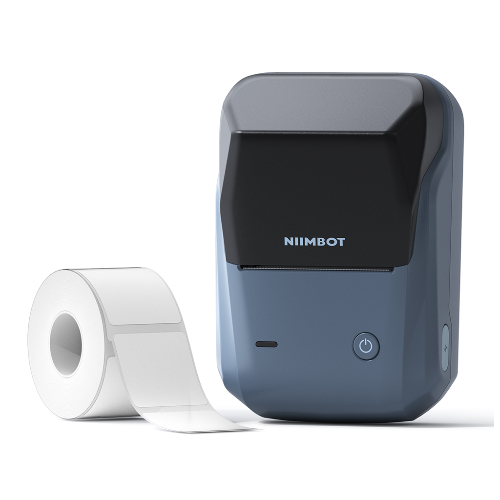 NIIMBOT B1, Taşınabilir, Mürekkepsiz, Termal Etiket Yazıcı (Bluetooth, USB) Uzay Mavisi