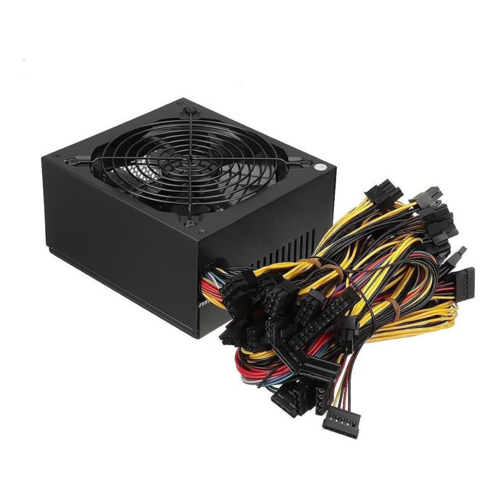 OLKO 2200, 2200W, 14cm Fan, 16xPCI-E 6+2Pin, 1x20+4Pin, 8xSata, ATX, Power Supply (PSU)
