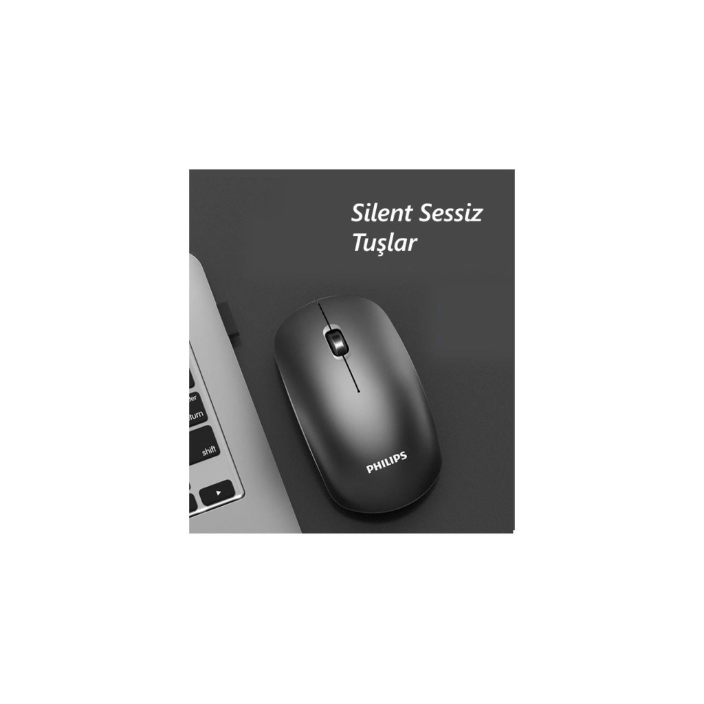 PHILIPS SPK7315B, Siyah, USB Nano 2,4Gh Kablosuz, 1200dpi, Optic, 3 Tuşlu, Sessiz Click, Mouse