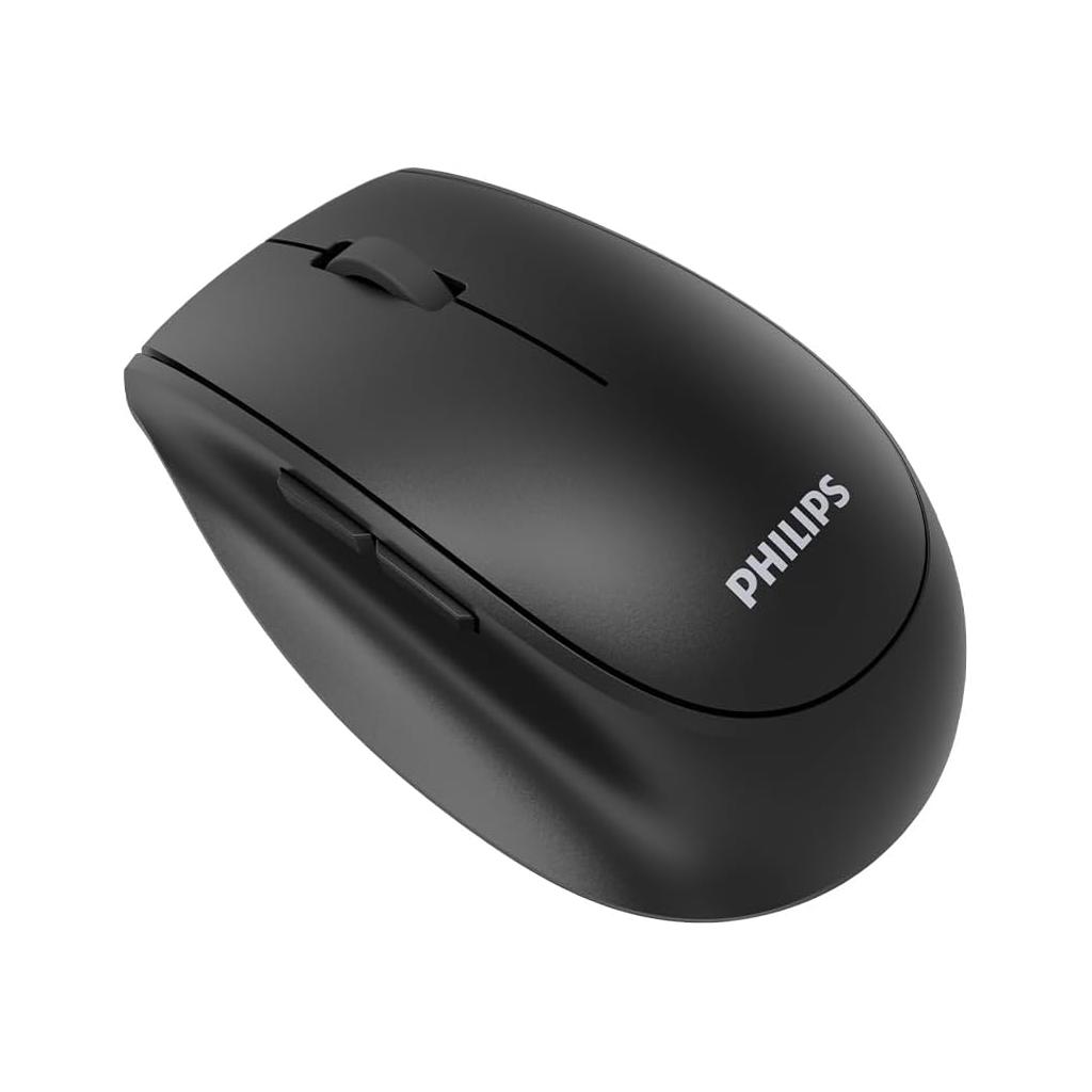 PHILIPS SPK7627B, Siyah, USB Nano 2,4Gh ve Bluetooth Kablosuz, 1600dpi, Optic, 5 Tuşlu, Şarj Edilebilir, Sessiz Click, Mouse