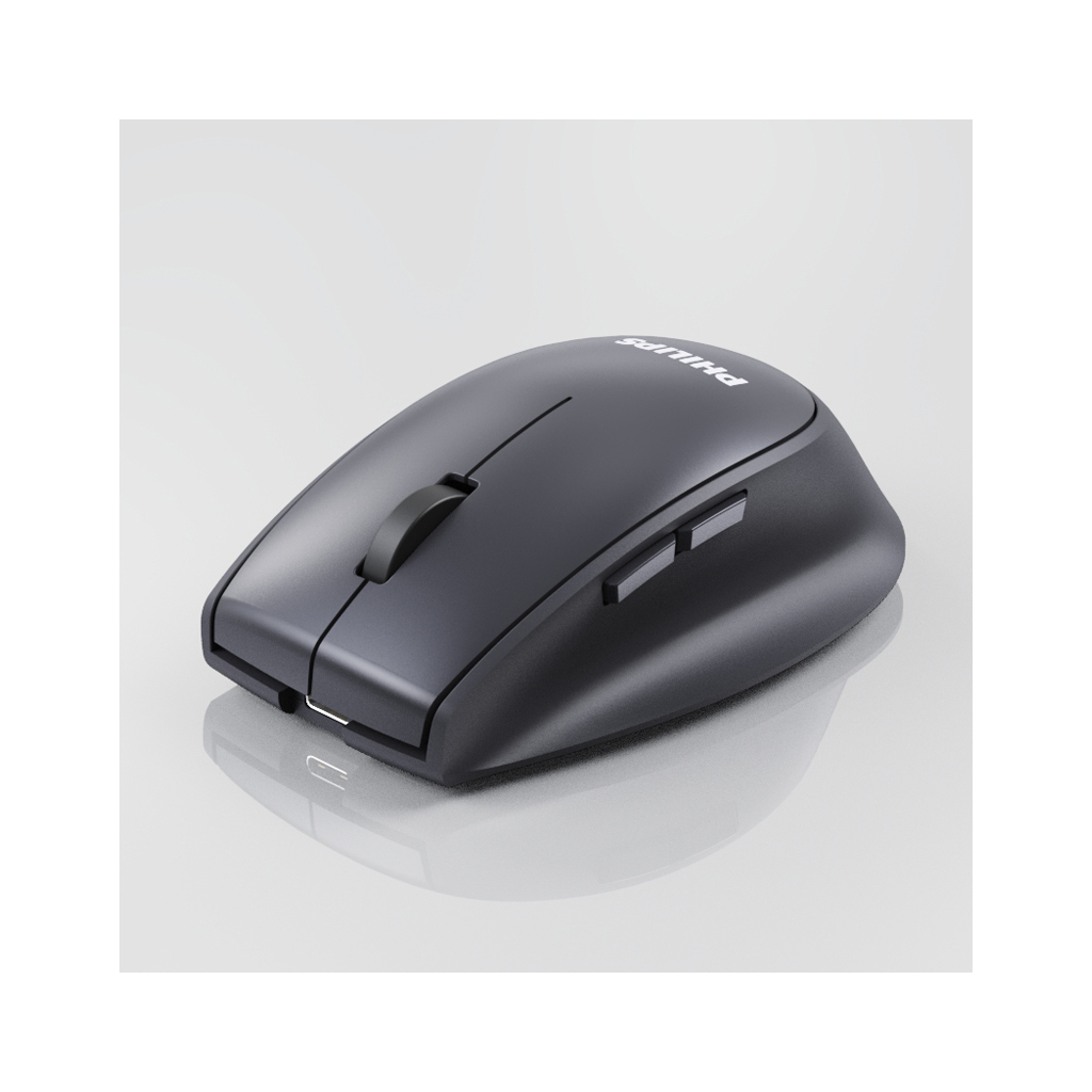 PHILIPS SPK7627K, Gri, USB Nano 2,4Gh ve Bluetooth Kablosuz, 1600dpi, Optic, 5 Tuşlu, Şarj Edilebilir, Sessiz Click, Mouse