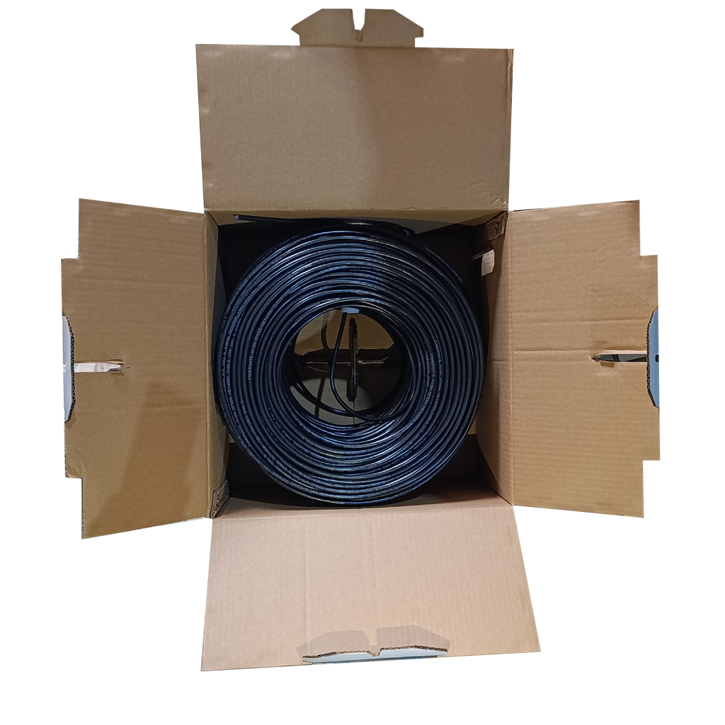 POWERGATE CAT6-OUT-CCA, Outdoor (Dış Mekan), Polietilen, 23AWG 0.57mm, UTP, CAT6, CCA Kablo, 305m, Siyah