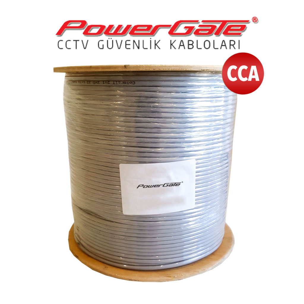 PowerGate CELL 250mt, 2+1 (2x0,22+0,25) CCA %40 Bakır Alışımlı,CCTV Güvenlik Kablosu