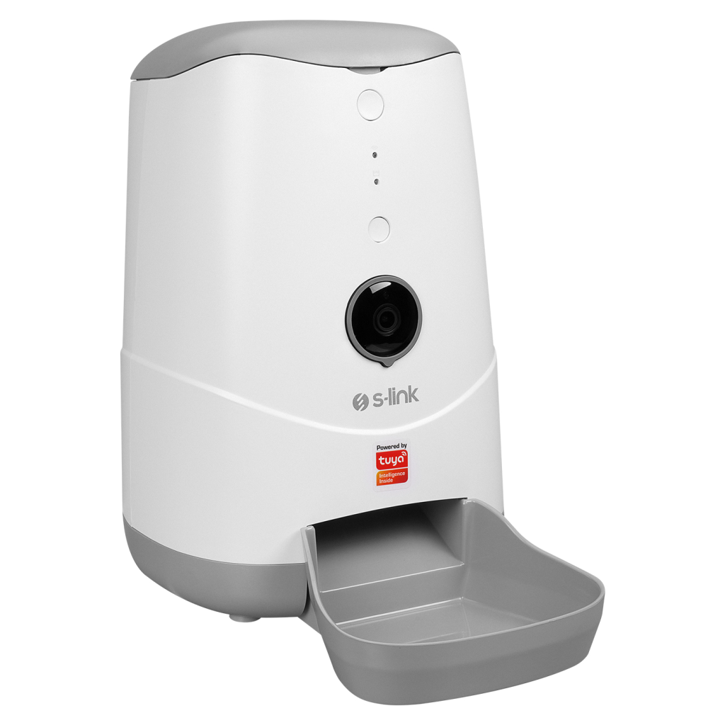 S-LINK SL-20, 3,7Litre Kapasiteli, WiFi, 1080P Kameralı, İyi Yönlü Ses, Tuya Destekli, Otomatik Yem Kabı