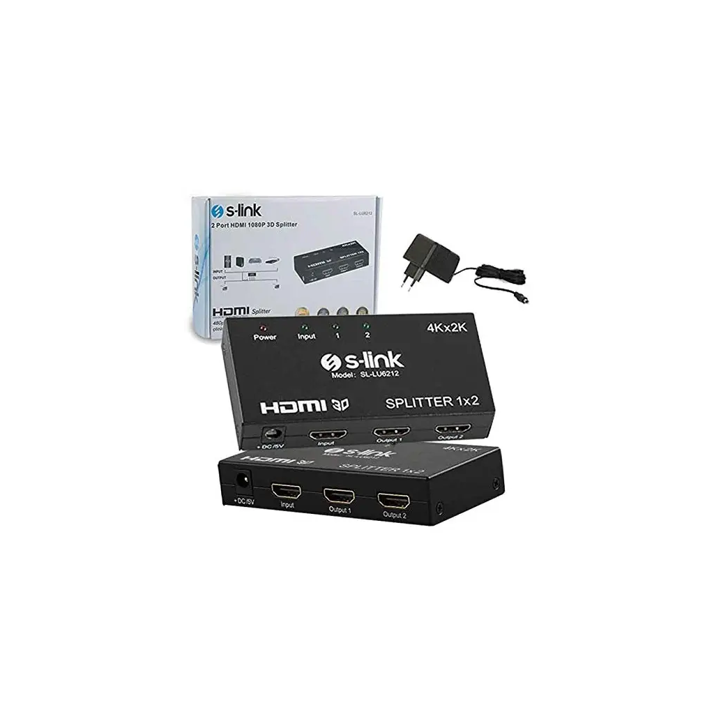 S-LINK SL-LU6212, HDMI Çoklayıcı, 1Giriş, 2Çıkış, (1PC-2Monitör)