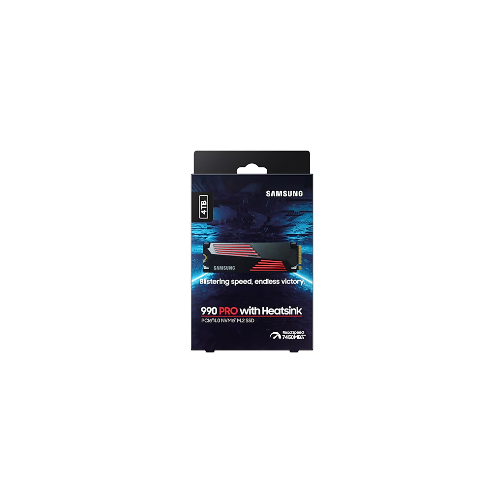 SAMSUNG MZ-V9P4T0CW, 990 PRO, 4TB, 7450/6900, Gen4, NVMe PCIe M.2 2280, SSD (Soğutuculu) (Türkiye Distribütörü Garantili)