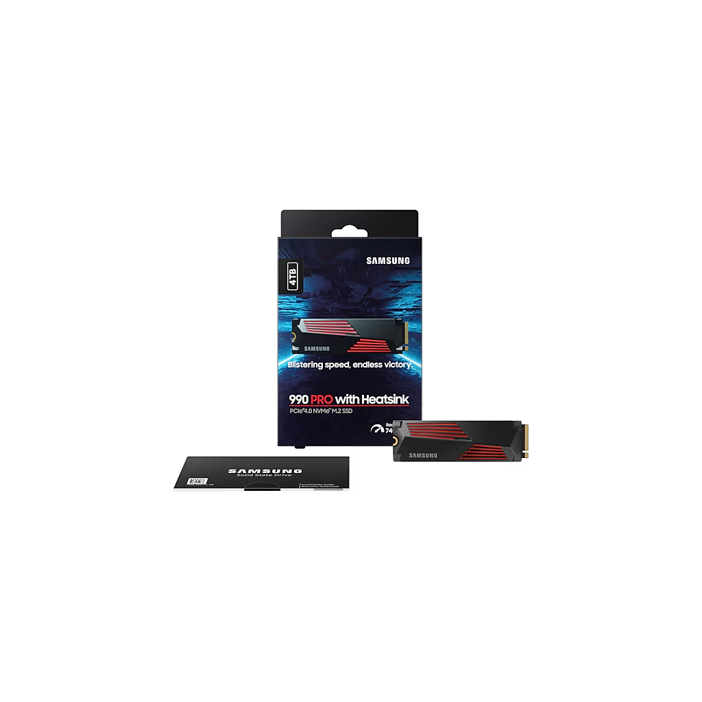 SAMSUNG MZ-V9P4T0CW, 990 PRO, 4TB, 7450/6900, Gen4, NVMe PCIe M.2 2280, SSD (Soğutuculu) (Türkiye Distribütörü Garantili)