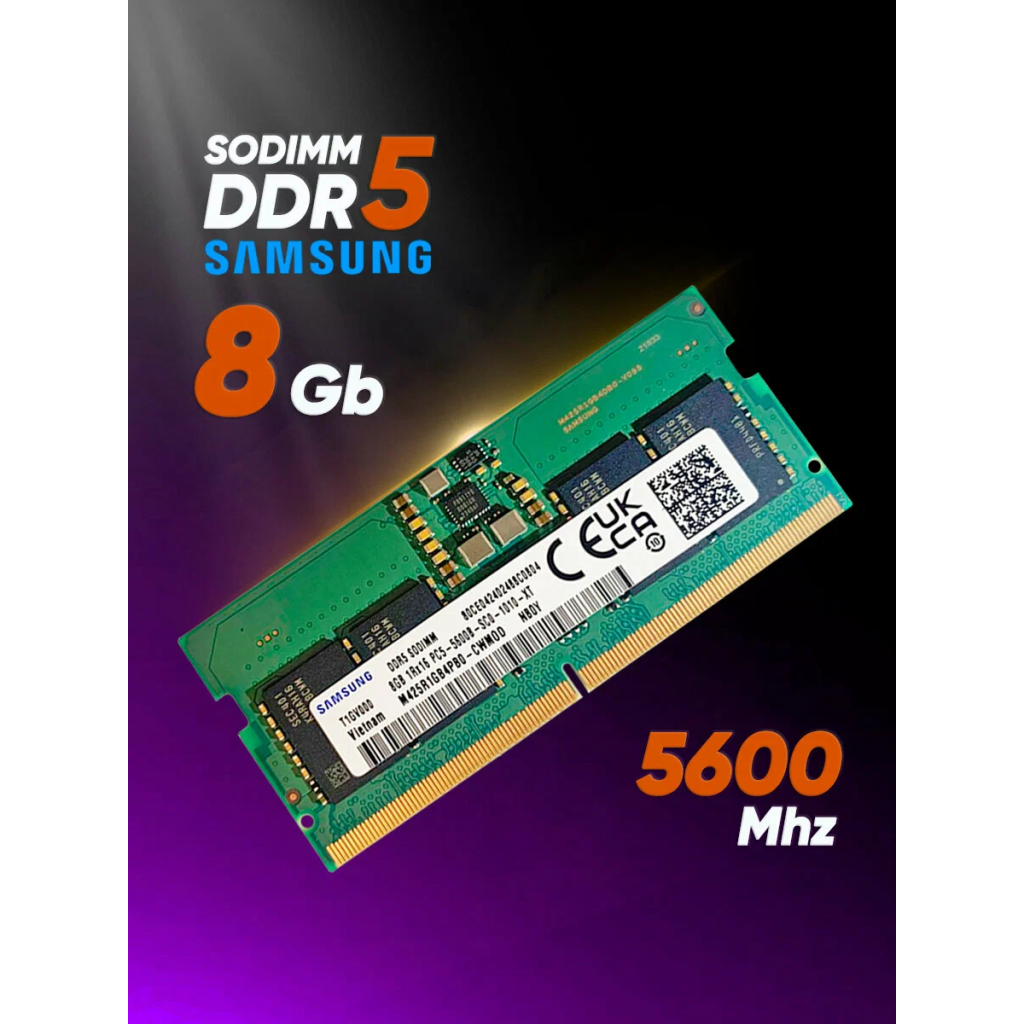 Samsung SAMSO5600/8, 8GB, DDR5, 5600MHz,  CL46, 1.1V Notebook Ram (M425R1GB4PB0-CWM0D)