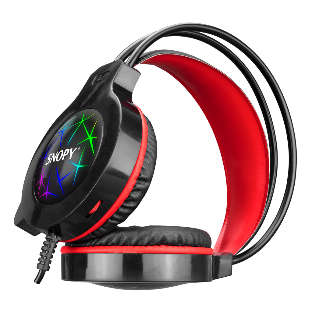 SNOPY SN-GX7, CRAZY, Kablolu, 3.5mm Jac, USB, Rainbow Aydınlatma, Gaming, Mikrofonlu, Kulaklık (Siyah)
