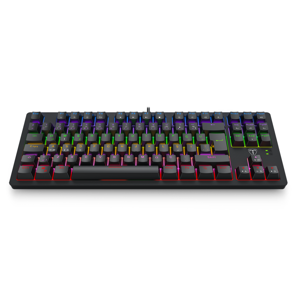T-DAGGER BALI, T-TGK311-BL, USB Kablolu, Türkçe Q,  Rainbow Backlight, Blue Mekanik Switch, 87 Tuşlu, Gaming Klavye