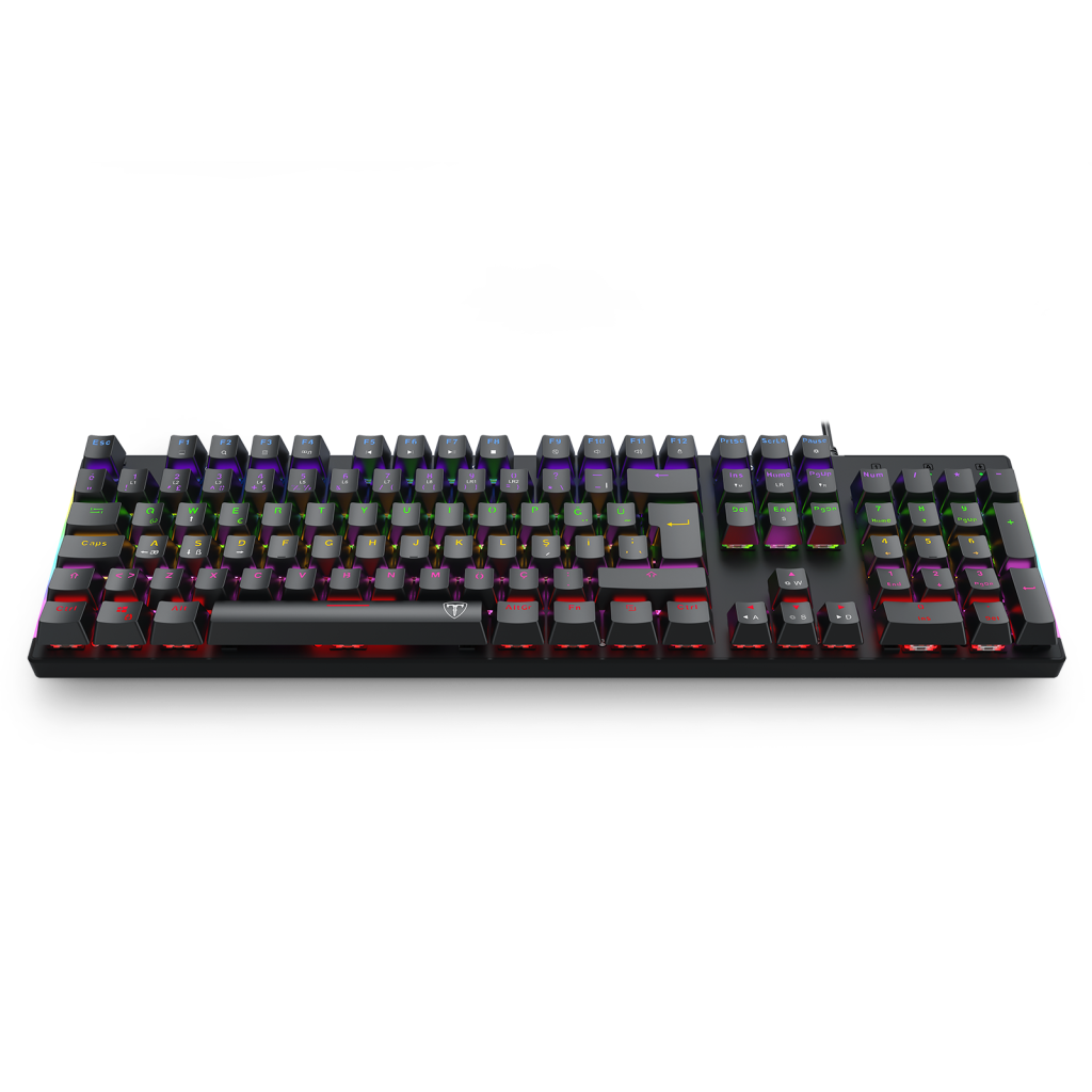 T-DAGGER NAXOS, T-TGK310-BL, USB Kablolu, Türkçe Q, Rainbow Backlight, Blue Mekanik Switch, 104 Tuşlu, Gaming Klavye