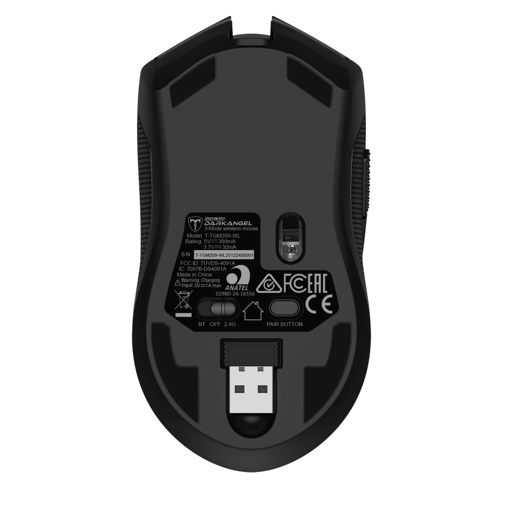 T-DAGGER T-TGM209-WL, Darkangel Wireless, Programlanabilir RGB Backlight, 8 Buton, USB Kablolu, WiFi 2.4Ghz, Bluetooth, 12.80DPI, Gaming Mouse