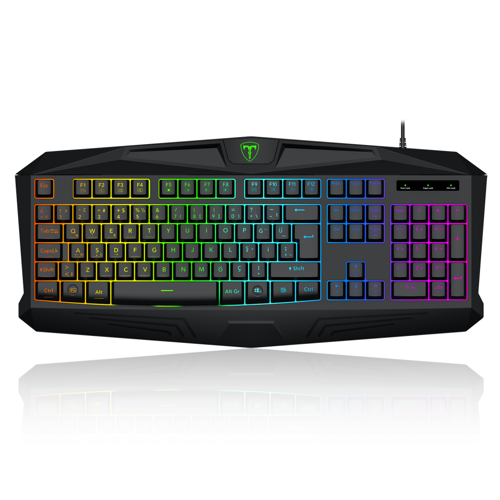 T-DAGGER TANKER, T-TGK106, USB Kablolu, Türkçe Q, Rainbow Backlight, Membran Tuşlar, 104 Tuşlu, Gaming Klavye