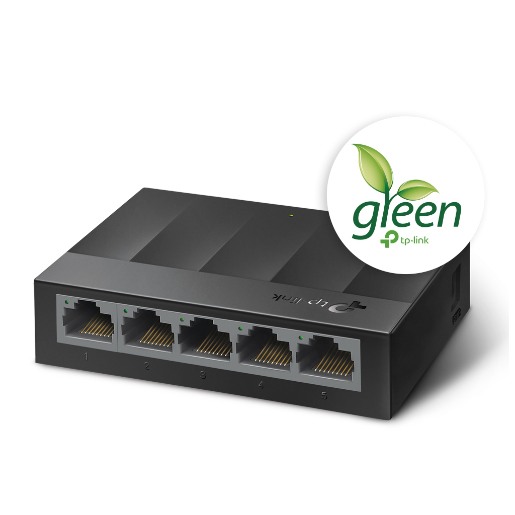 TP-LINK LS1005G, Green Tech, 5Port, GigaBit, Yönetilemez, Masaüstü Switch