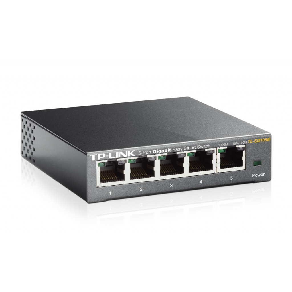 TP-LINK TL-SG105E, 5 Port, GigaBit, Easy Smart, Yönetilebilir, Metal Kasa, Masaüstü Switch