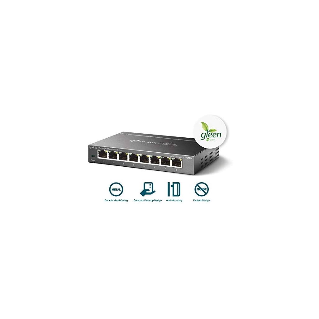 TP-LINK TL-SG108E, 8 Port, GigaBit, Easy Smart, Yönetilebilir, Metal Kasa, Masaüstü Switch