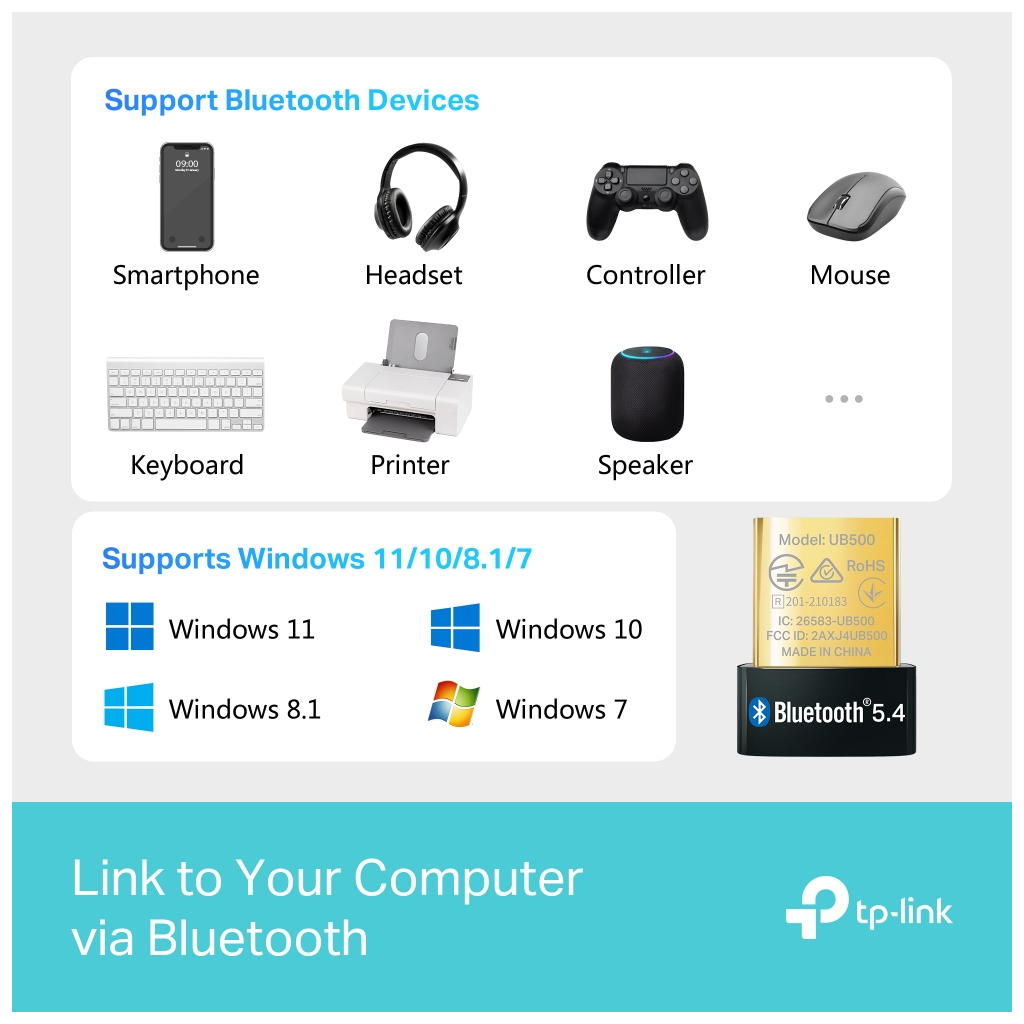 TP-LINK UB500 Bluetooth 5.4 Nano USB Adaptör