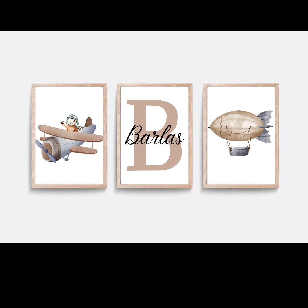 30x40 3LÜ AHŞAP TABLO SET