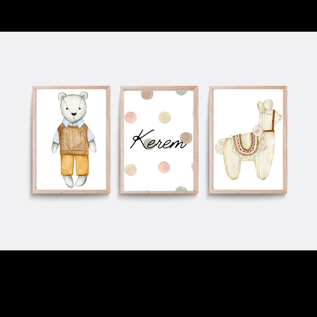 30x40 3LÜ AHŞAP TABLO SET