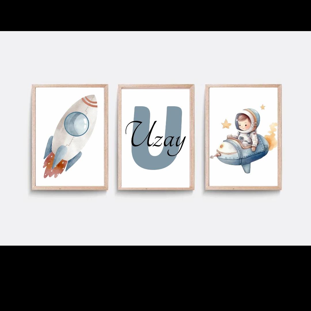 30x40 3LÜ AHŞAP TABLO SET