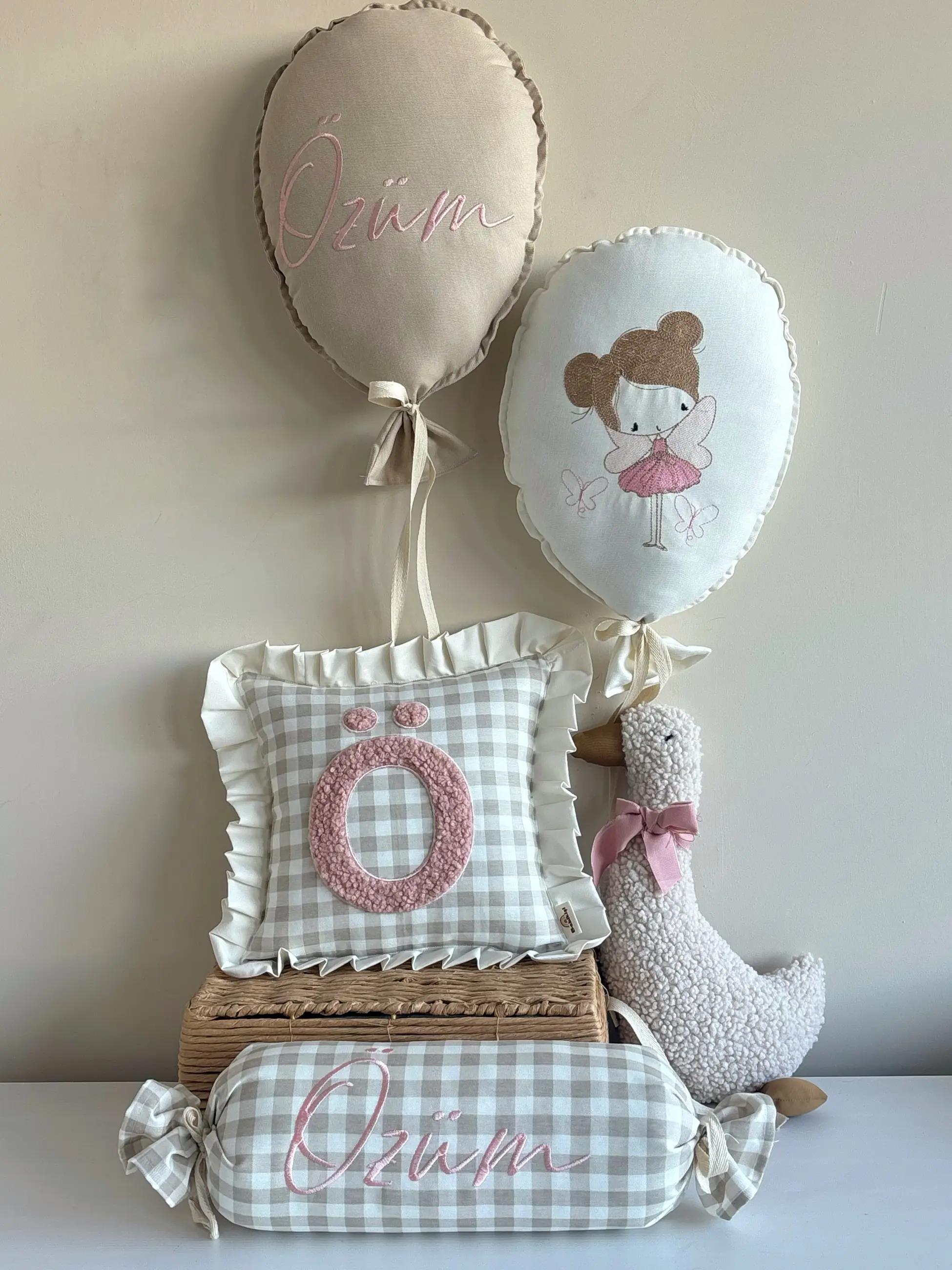 DEV SET - PEMBE HAYALLER - 2 BALON 2 YASTIK 1 ÖRDEK -2