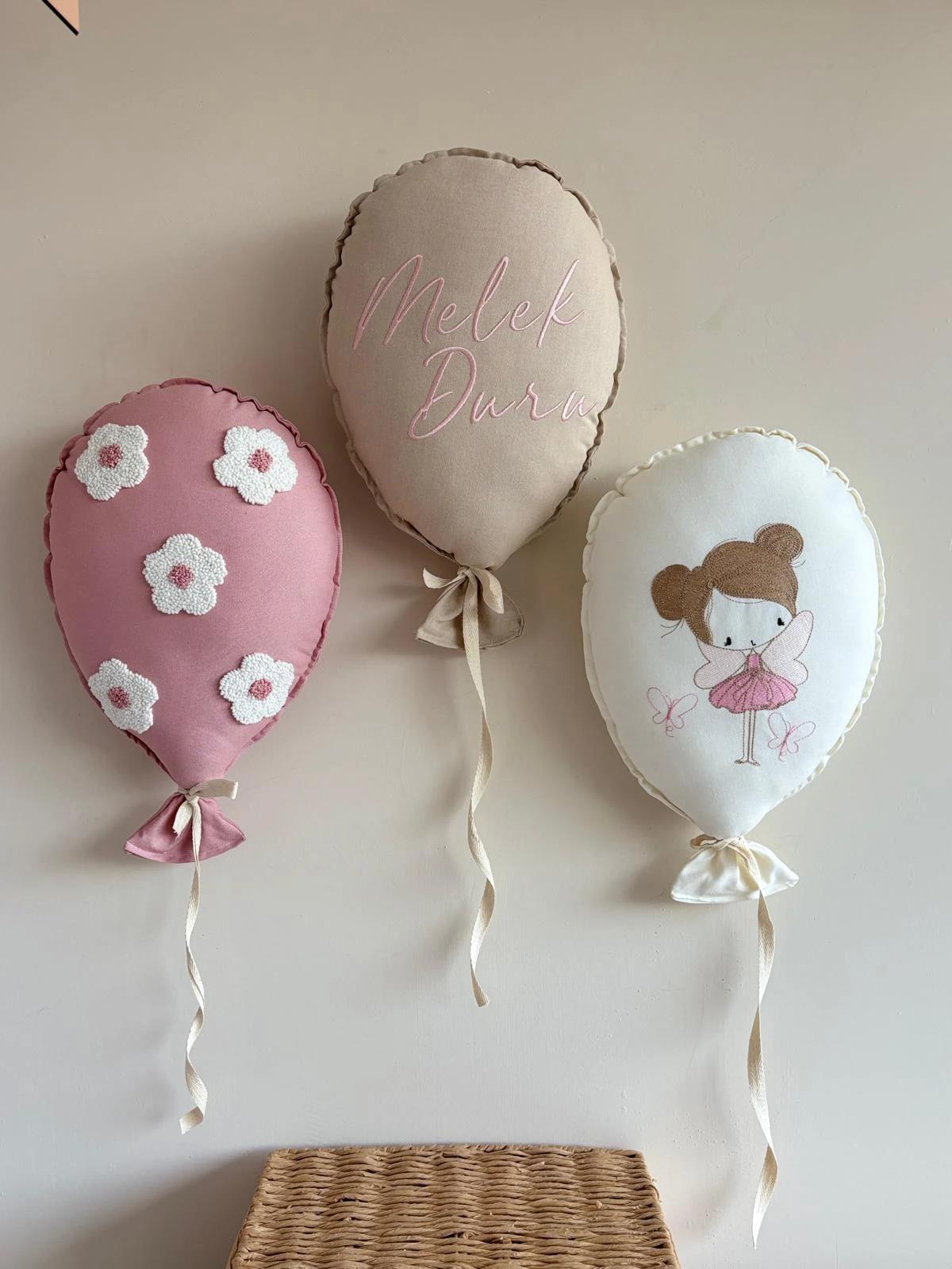 DEV SET- PEMBE HAYALLER PAPATYALI  - 3 BALON YASTIK