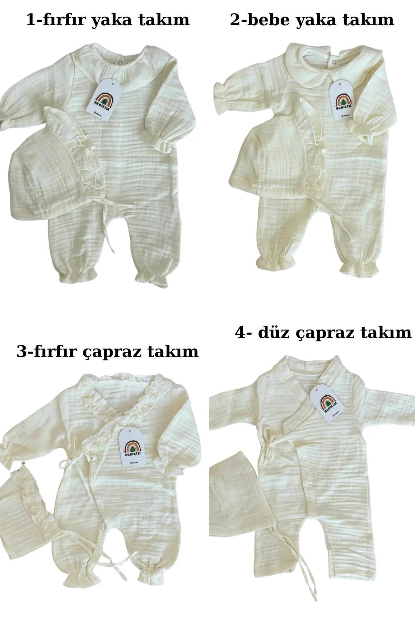 İSME ÖZEL MÜSLİN YENİDOĞAN TULUM- ŞAPKA SET - 14 SÜTLÜ KAHVE