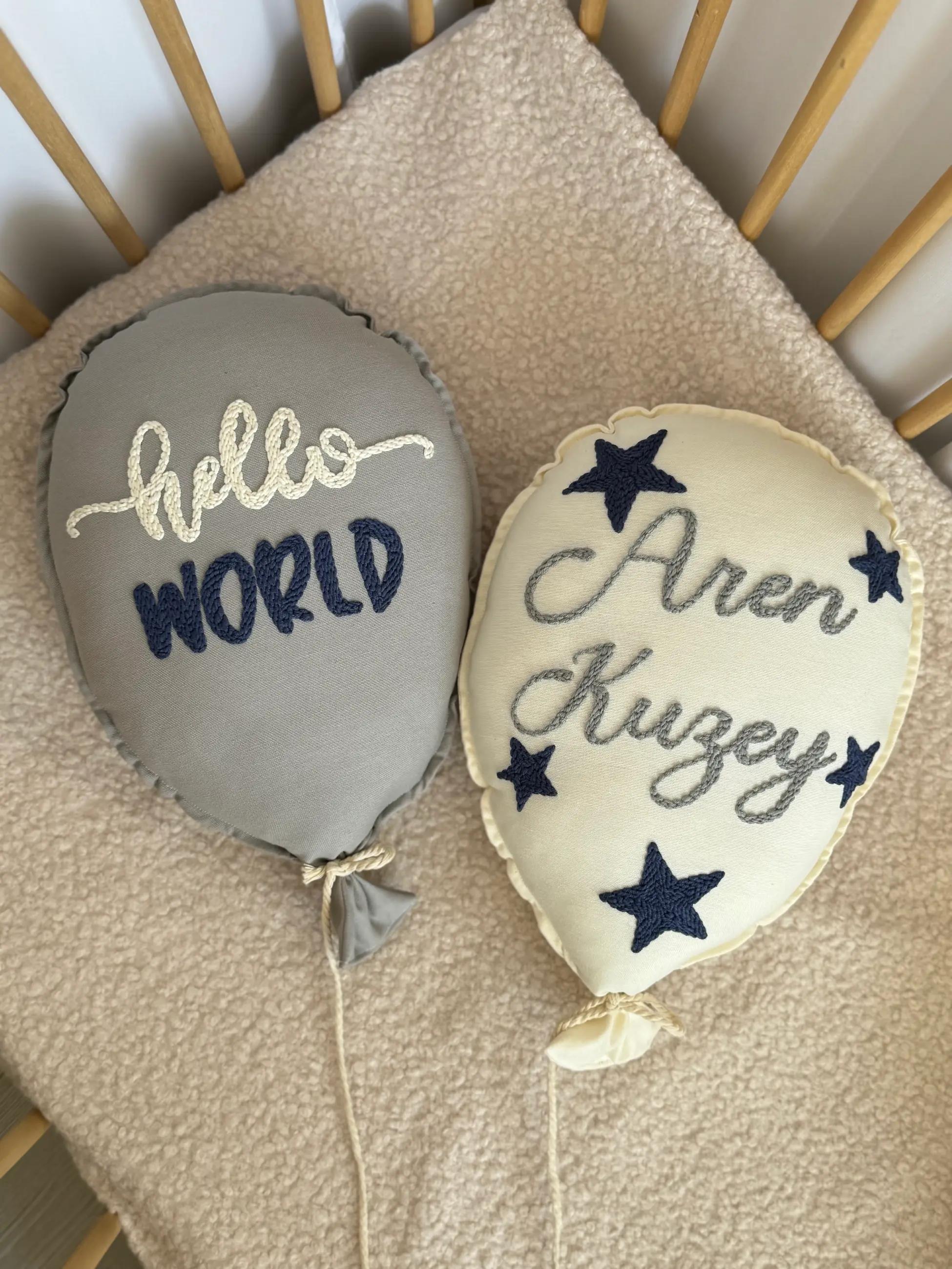 LACİVERT GRİ HELLO WORLD BÜYÜK YILDIZLI 2Lİ BALON TAKIM