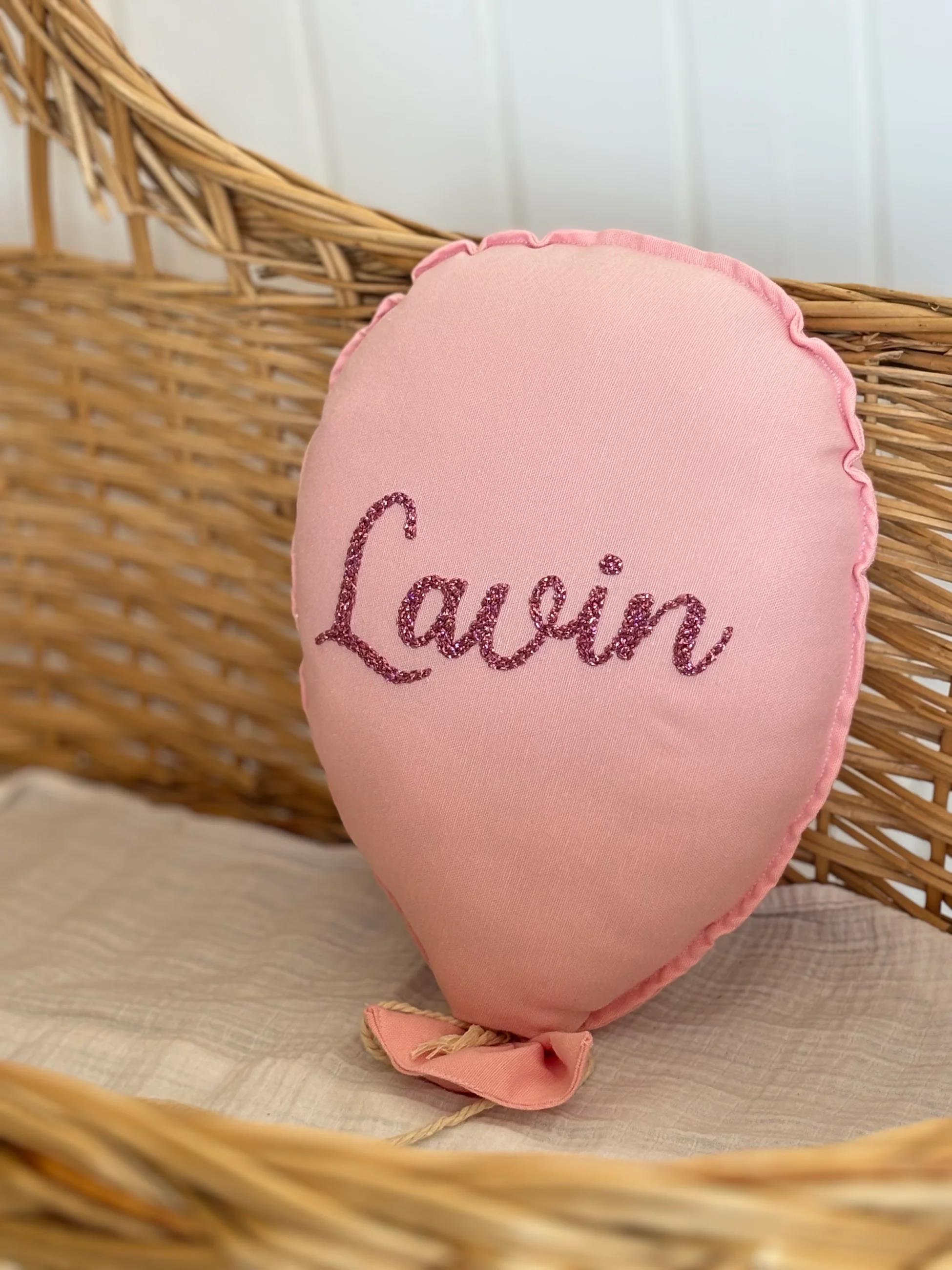 SİM İŞLEMELİ TEKLİ YAZILI BALON - Pudra balon 3 numara fuşya işleme
