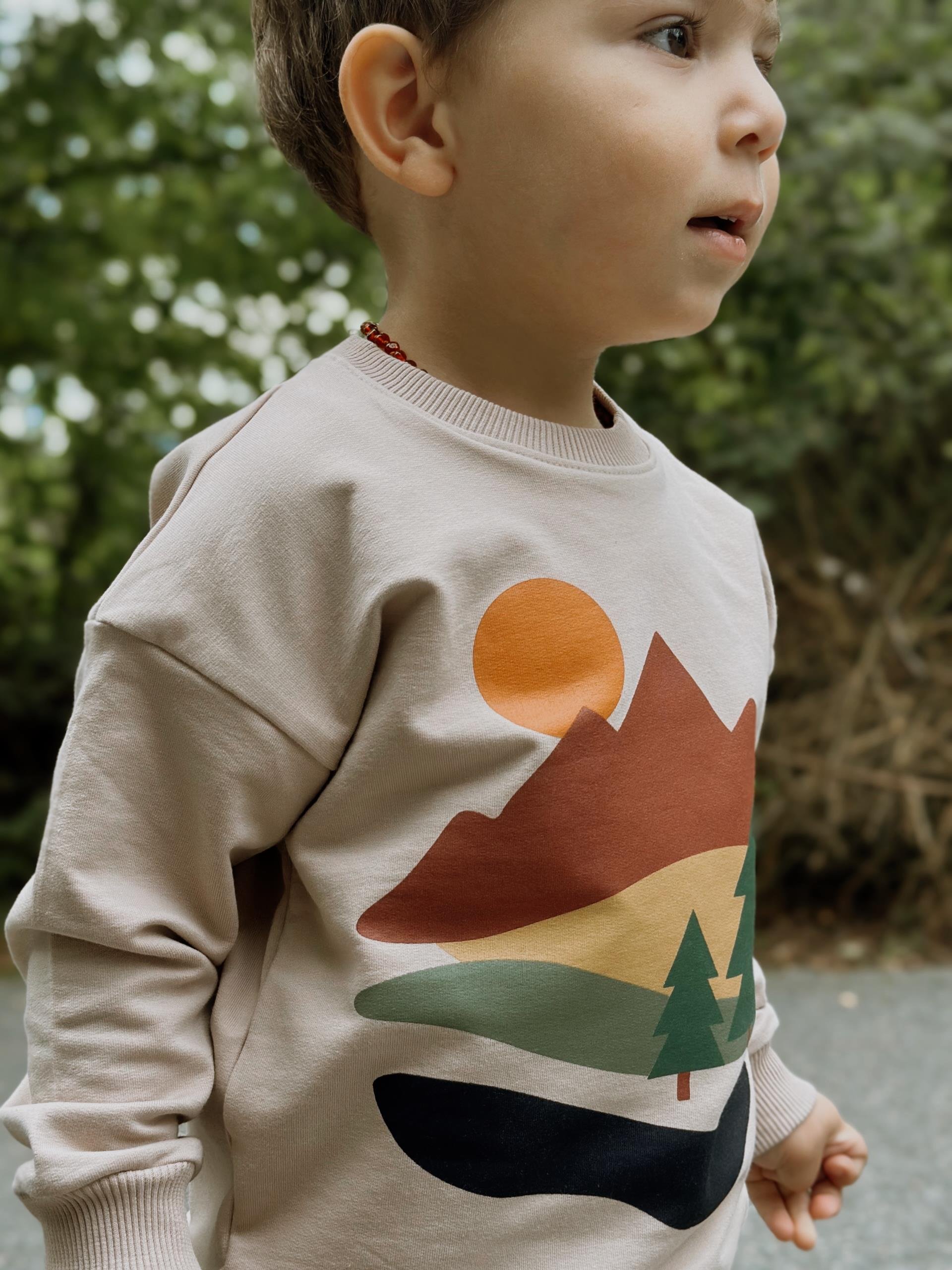 %100 Pamuk Baskı Detaylı Sweatshirt & Eşofman Alt Üst Takım