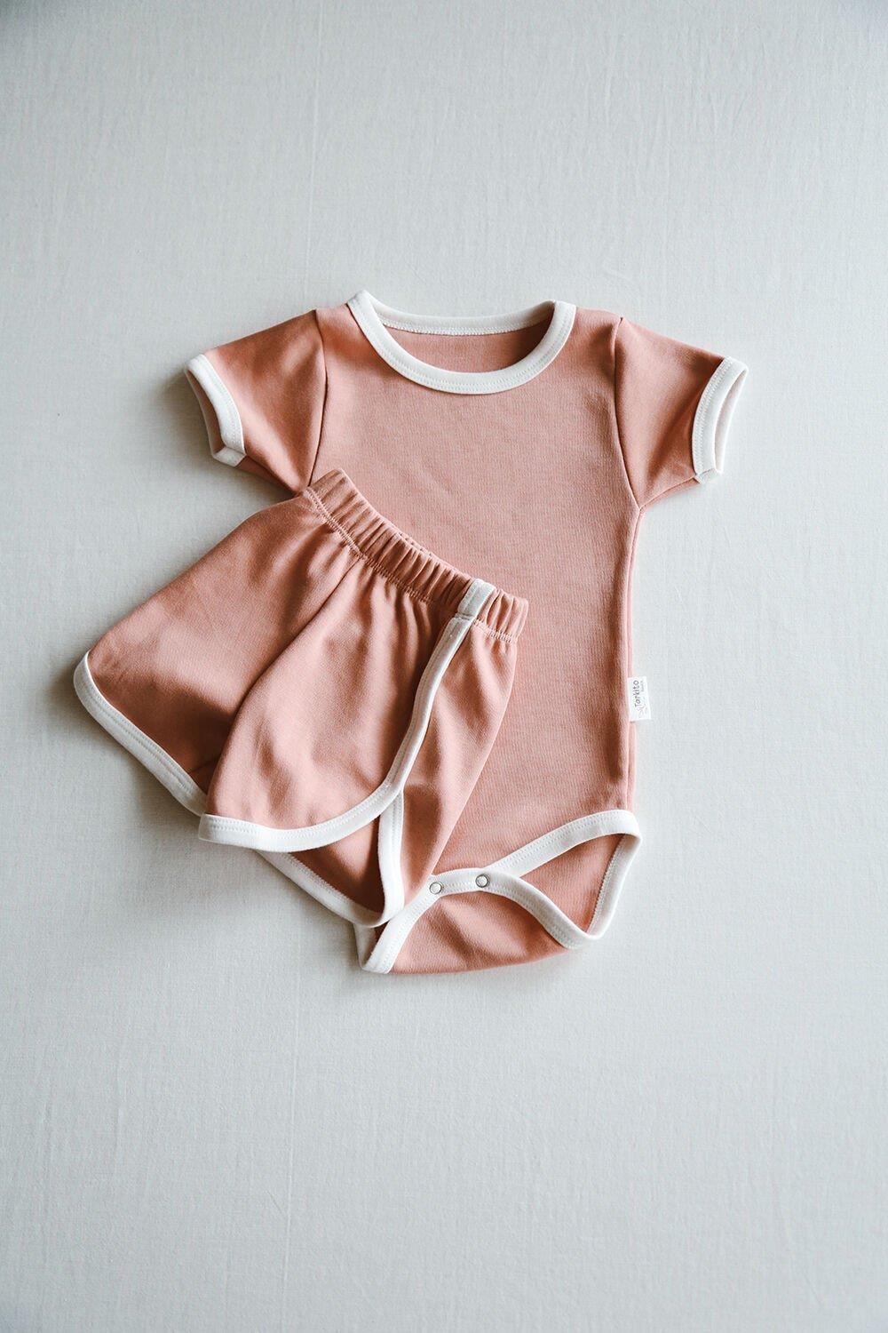 summer vibes | blush çıtçıtlı body & şort takım bebek ve çocuk