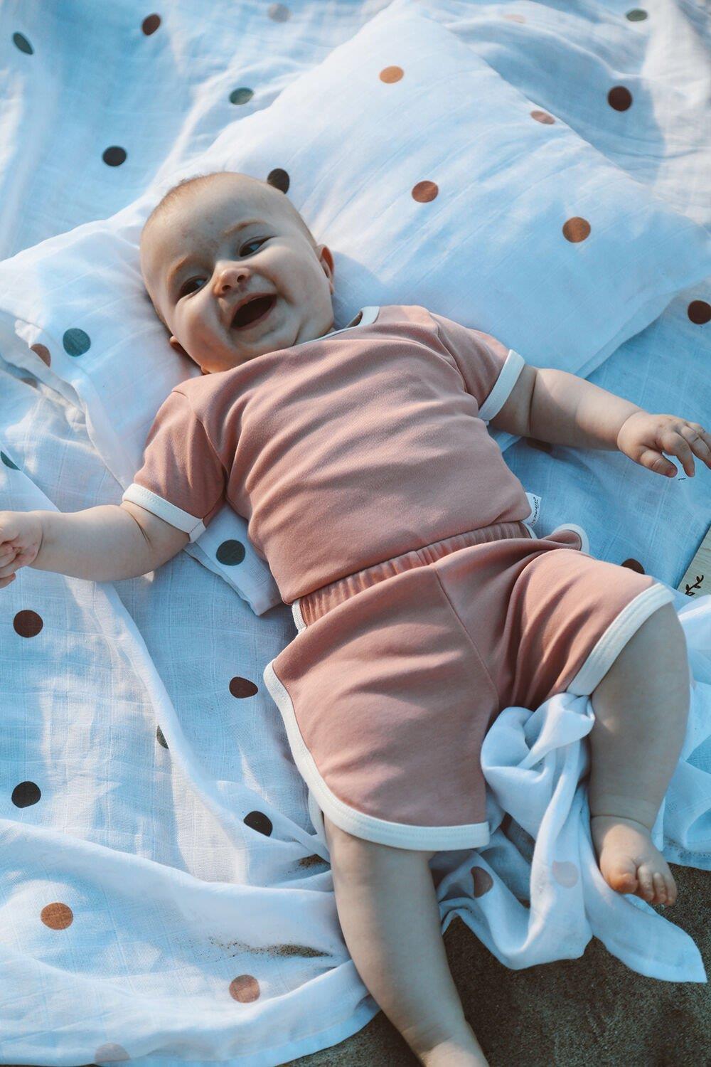 summer vibes | blush çıtçıtlı body & şort takım bebek ve çocuk